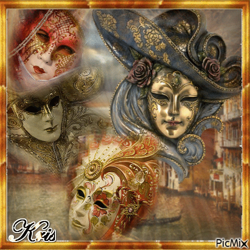 masques de carnaval à Venise 🌹🌼 - Besplatni animirani GIF