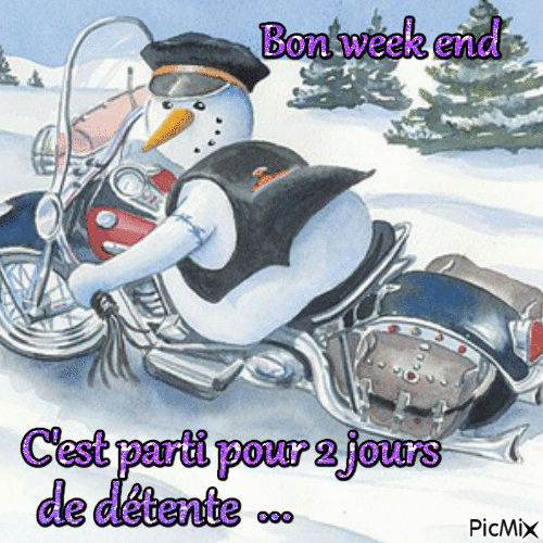 Bonhomme de neige motard - Bezmaksas animēts GIF