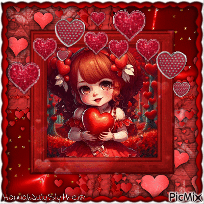 {♥}Red Heart Girl{♥} - Free animated GIF