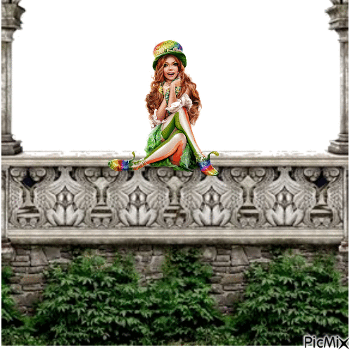 Pauline assise sur son balcon - Free animated GIF