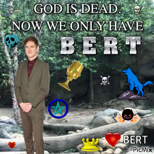 god is dead bert - GIF animasi gratis
