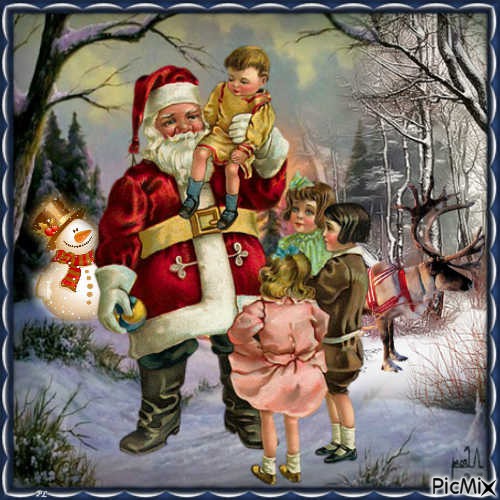 Le Père Noël et un enfant - Contest - zdarma png