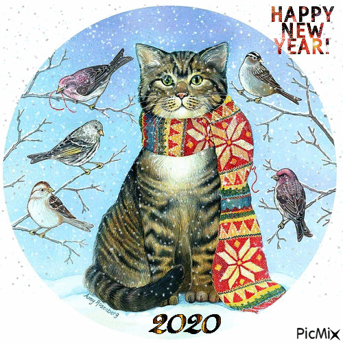 Happy New Year 2020 - Free animated GIF