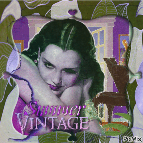 summer vintage in purple deco - Zdarma animovaný GIF