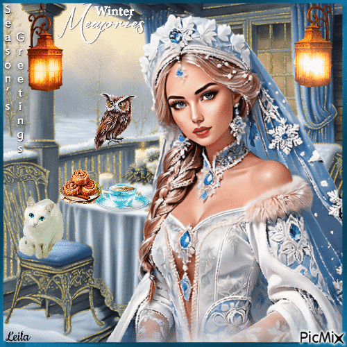 Seasons Greetings. Winter bride, queen - Gratis animeret GIF