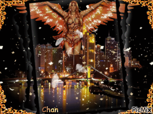 Angel in the city Laurachan - GIF animé gratuit