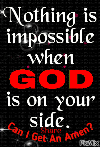Nothing is impossible when God is on your side - Animovaný GIF zadarmo