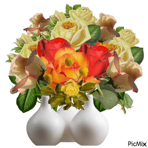 bouquet de fleur - 免费动画 GIF