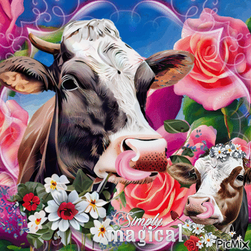 Süße Kühe - Besplatni animirani GIF