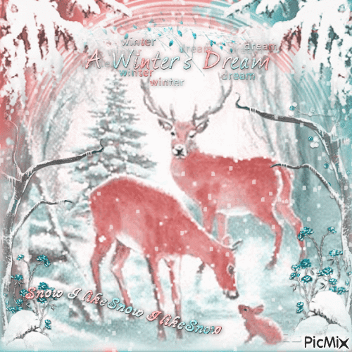 Winter animals - GIF animé gratuit