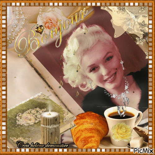 HD petit( déjeuner Marilyn Monroe - Бесплатный анимированный гифка