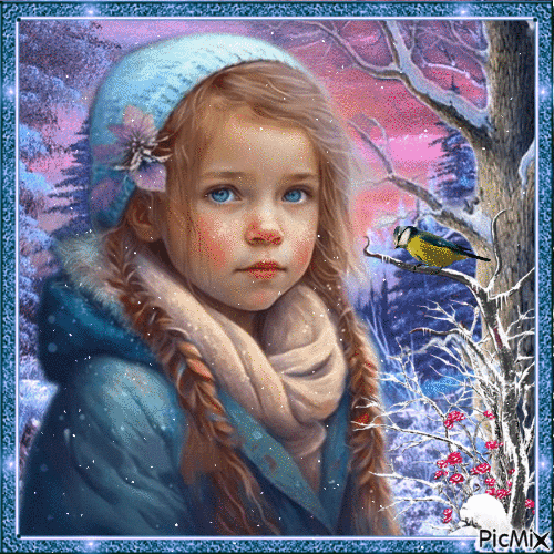 Kind im Winter - 無料のアニメーション GIF