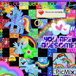 RAINBOW DASH SAYS YOUR AWESOME! - Gratis geanimeerde GIF