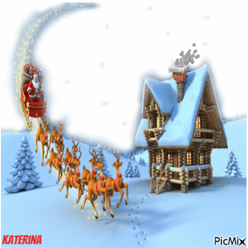 the christmas  house - Ingyenes animált GIF