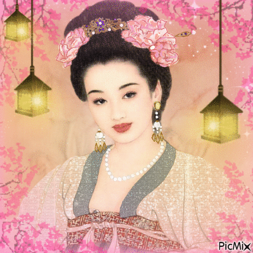 Portrait d'une beauté japonaise. - 無料のアニメーション GIF