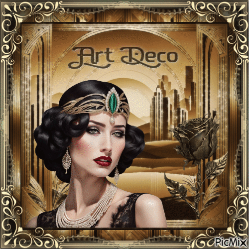 Art Deco - Sepia - Бесплатный анимированный гифка