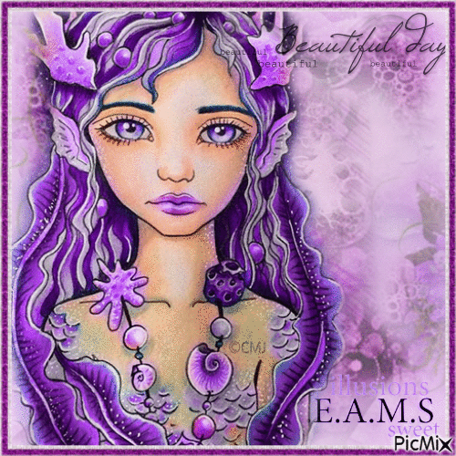 Purple Mermaid - Darmowy animowany GIF