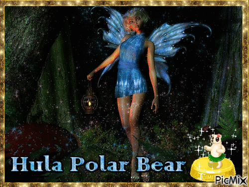 Hula Polar Bear - Free animated GIF