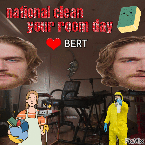 national clean your room day Bert - Ilmainen animoitu GIF