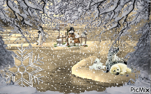 Paysage hivernal 2 - Animovaný GIF zadarmo