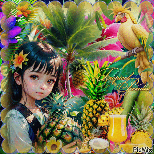 Tropische Ananas - GIF animé gratuit