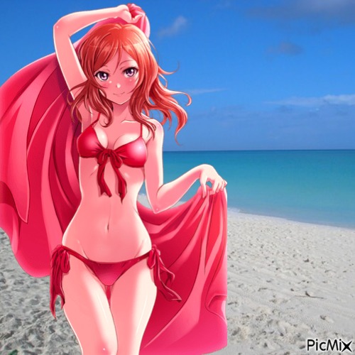 Anime girl in bikini - PNG gratuit