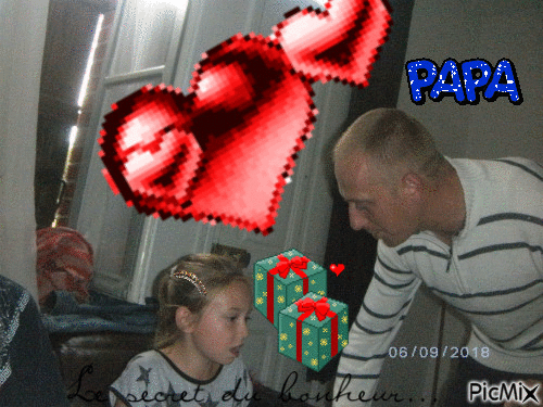 le papa et sa fille - Ilmainen animoitu GIF