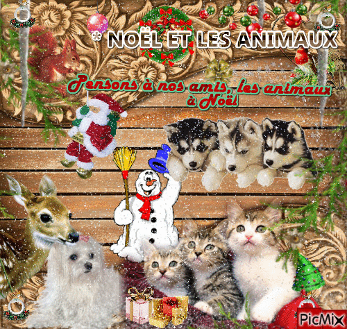 * NOËL ET LES ANIMAUX * - Free animated GIF