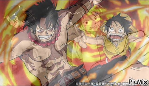 ace et luffy a marineford - png gratuito