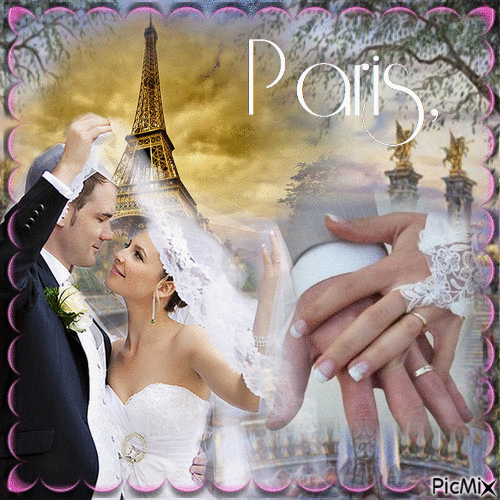 mariage à paris - GIF animado gratis