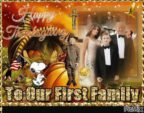 Happy Thanksgiving First Family - Gratis geanimeerde GIF