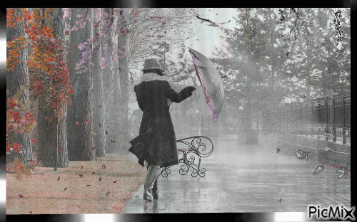 Bajo la lluvia - Ilmainen animoitu GIF