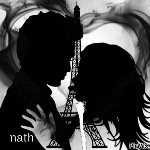 Silhouette de couple,nath - Zdarma animovaný GIF