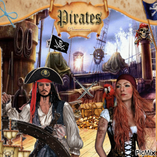 Couple de pirates. - GIF animado gratis