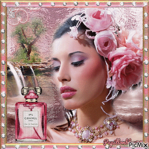 Douceur de parfum Chanel en rose ! - GIF animado gratis
