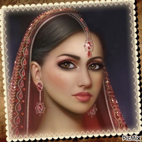 Portrait d'une beauté indienne. - Besplatni animirani GIF