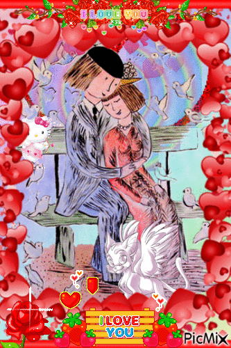 Valentine's Day Peynet Lovers - Free animated GIF