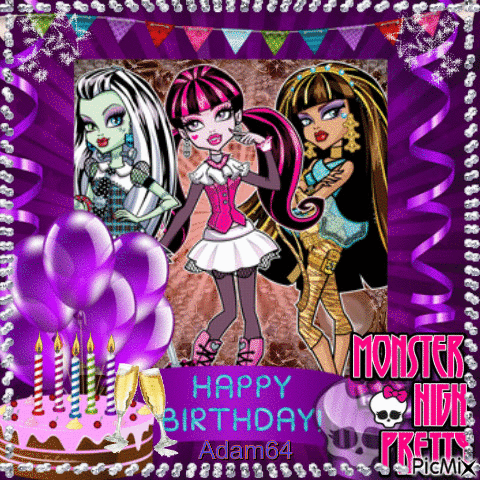 birthday Monster High contest - Darmowy animowany GIF