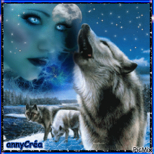 Blue wolf - Besplatni animirani GIF