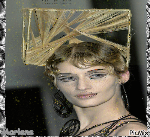 Portrait Woman Colors Hat Deco Glitter Fashion Glamour - Free animated GIF