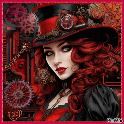 Steampunk red - Free animated GIF