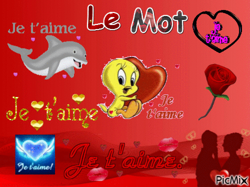 Le mot "Je T'aime" - Ücretsiz animasyonlu GIF