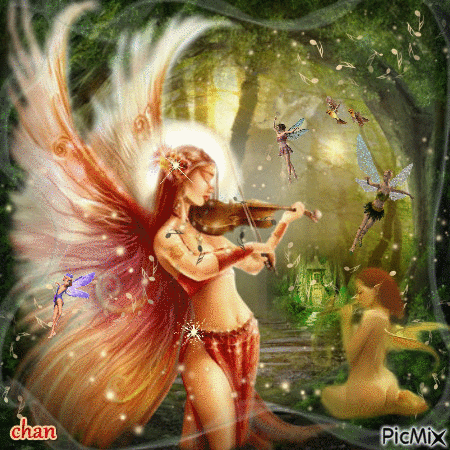 The music of fairies - Бесплатни анимирани ГИФ