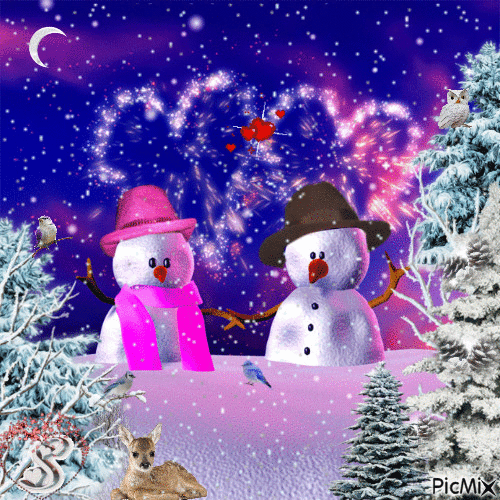 Winter love - Free animated GIF