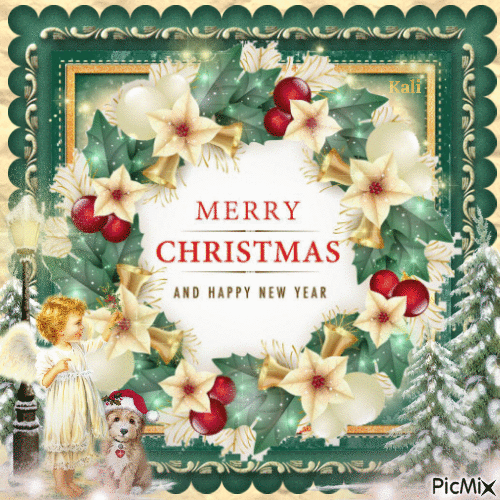 Christmas wreath - Безплатен анимиран GIF