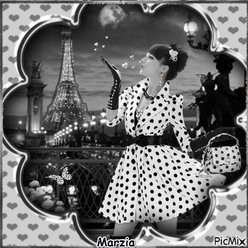 Paris en blanc et noir - Безплатен анимиран GIF