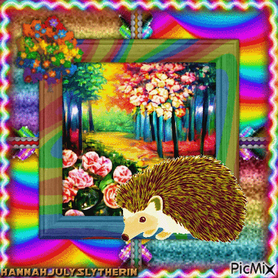 {♦}Rainbow Hedgehog{♦} - Darmowy animowany GIF