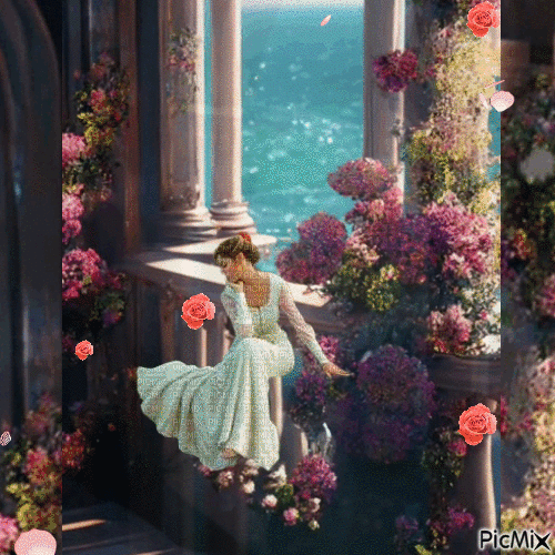 mañana de  flores - Ingyenes animált GIF