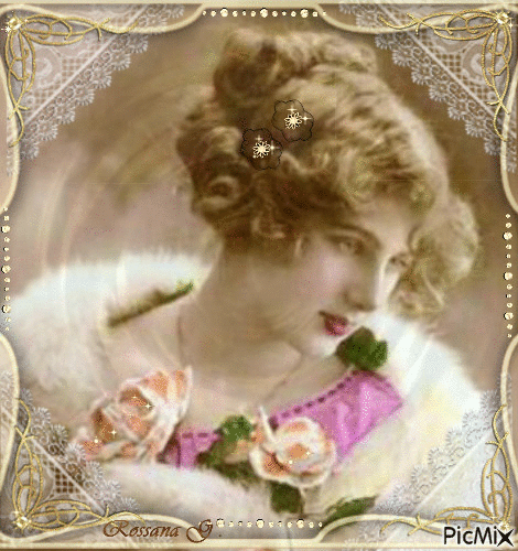 Portrait de femme Vintage - Безплатен анимиран GIF