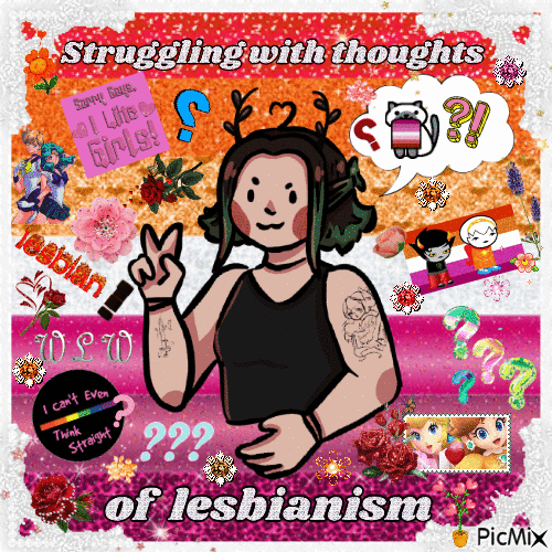 struggling with thoughts of lesbianism - GIF animé gratuit